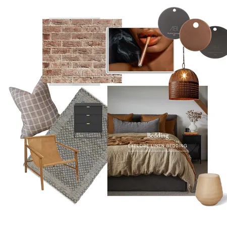 Industrial Style Bedroom Interior Design Mood Board by annablack on Style Sourcebook