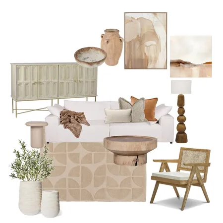 Mediterranean Neutral Living Room Interior Design Mood Board by Her Decorating Business on Style Sourcebook