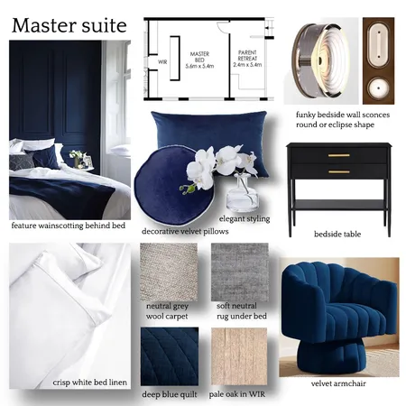 NE Master suite Interior Design Mood Board by ONE CREATIVE on Style Sourcebook