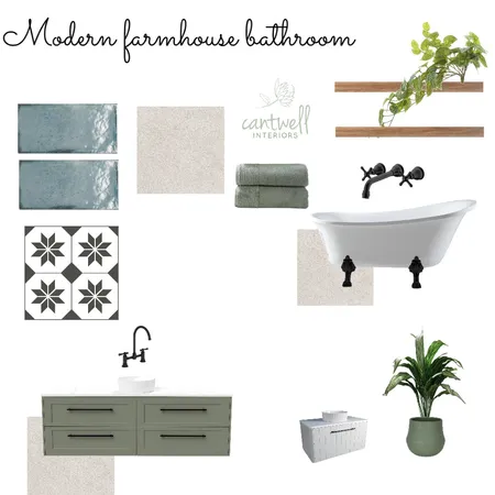 Modern Farmhouse bathroom - sandy tiles Interior Design Mood Board by Cantwell Interiors on Style Sourcebook