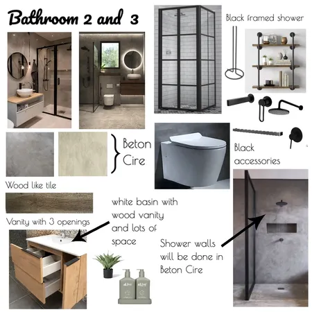 Bathrooms 2 & 3 Interior Design Mood Board by Tatiana Costa on Style Sourcebook