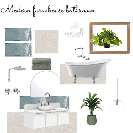 Modern Farmhouse bathroom - sandy tiles Interior Design Mood Board by Cantwell Interiors on Style Sourcebook