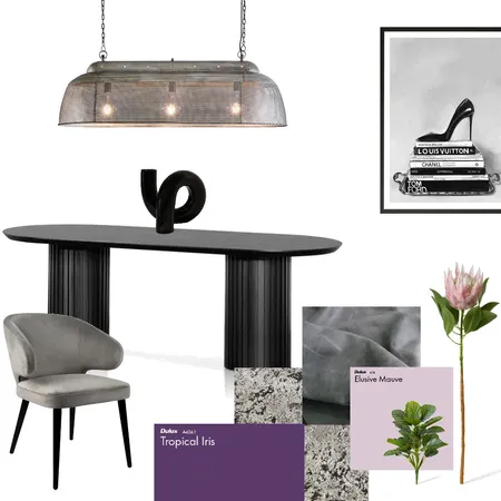 Industrial dining room with a touch of purple Interior Design Mood Board by Bianca -Studio Property on Style Sourcebook