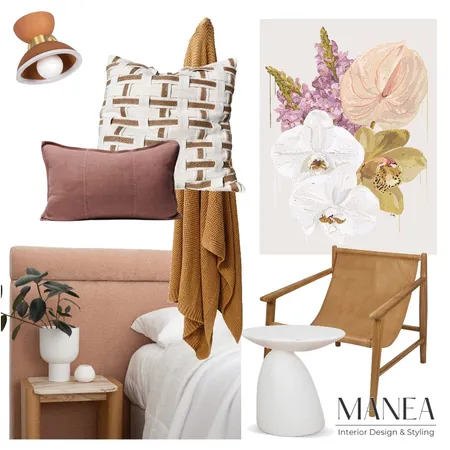 Warm Guest Room Interior Design Mood Board by Manea Interior Design & Styling on Style Sourcebook