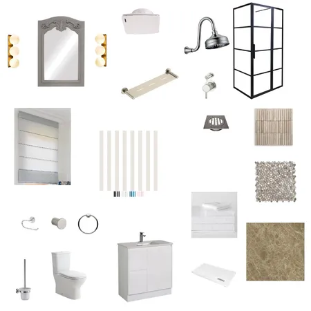 Simple Airy Bathroom Interior Design Mood Board by Therapy Design on Style Sourcebook