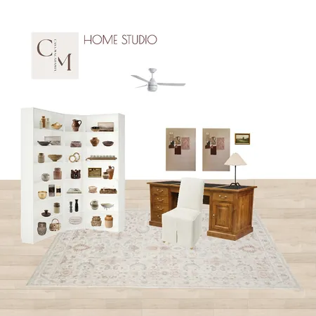 Home Studio - Bergmund Chair, Light rug, Vintage Desk Interior Design Mood Board by Casa Macadamia on Style Sourcebook