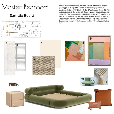 Master Bedroom Interior Design Mood Board by Studio Hue on Style Sourcebook