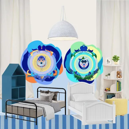 Supercats wall art decor in siblings room Interior Design Mood Board by Gos from Design Home Space on Style Sourcebook