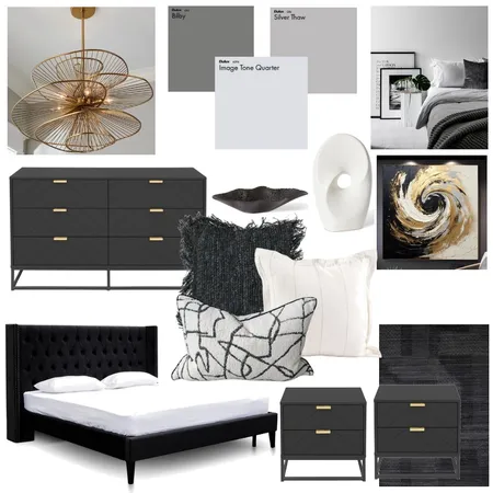 Black&Gold Bedroom Interior Design Mood Board by Jayden Nel on Style Sourcebook