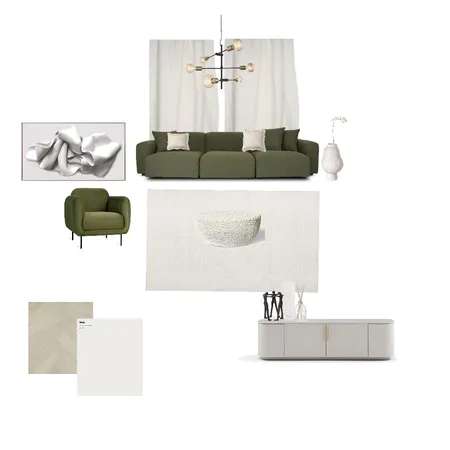 Beige Living Room with a touch of Olive Green Interior Design Mood Board by Nomashaka Space Interiors on Style Sourcebook