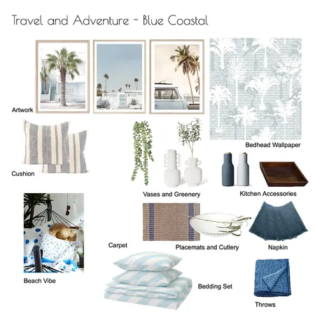 Mood No.03: Travel and Adventure - Coastal Blue Interior Design Mood Board by chan Venly on Style Sourcebook