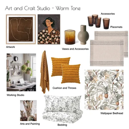 Mood Board No.5: Art and Craft - Earthy Tone Interior Design Mood Board by chan Venly on Style Sourcebook