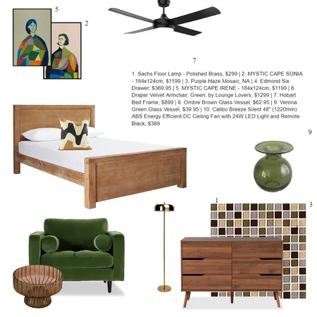 Retro bedroom Interior Design Mood Board by hee0003 on Style Sourcebook