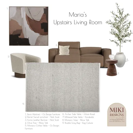 Maria's Upstairs Living Room Interior Design Mood Board by MIKI INTERIOR DESIGN on Style Sourcebook