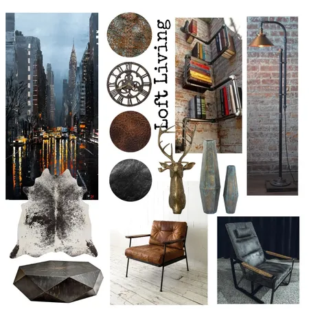 Loft Industrial Interior Design Mood Board by Deborah Lovell Interiors on Style Sourcebook