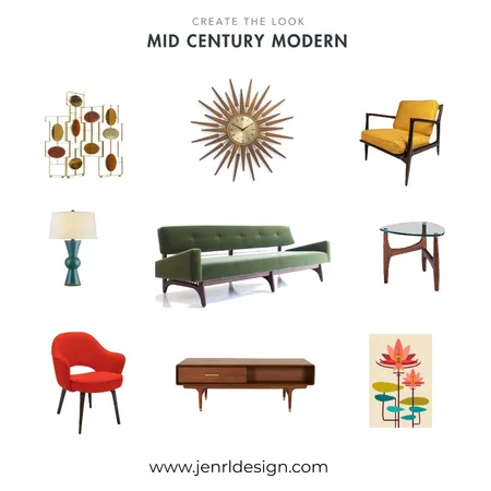 MID CENTURY Modern- Create the Look Interior Design Mood Board by JenRL Design on Style Sourcebook