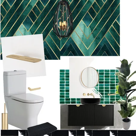 Luxury Powder Room 1 (Green/ Gold) Interior Design Mood Board by Melz on Style Sourcebook