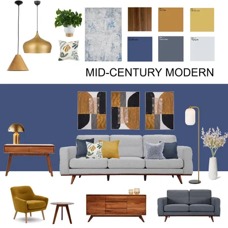 MID-CENTURY MODERN Interior Design Mood Board by Hamideh on Style Sourcebook