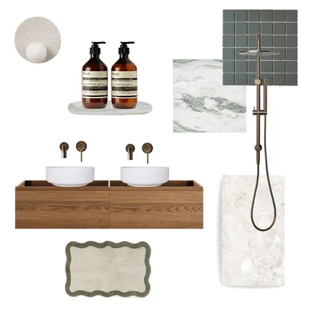 Mid Century Modern Bathroom Interior Design Mood Board by Nicole Frelingos on Style Sourcebook