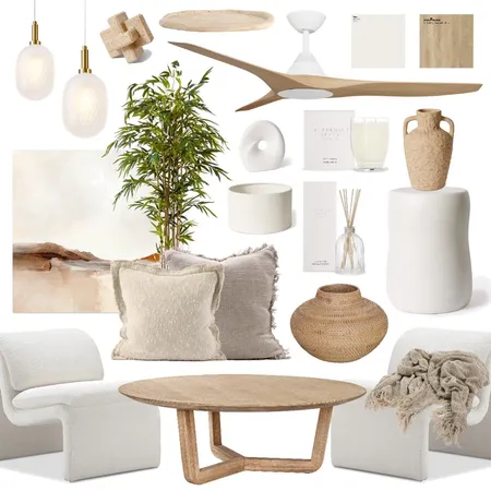 Relaxing Neutral Living Room Interior Design Mood Board by Lighting Illusions on Style Sourcebook