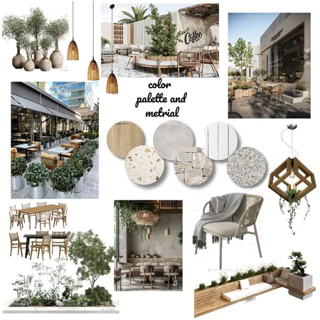 outdoor cafe Interior Design Mood Board by salmakhaledr@gmail.com on Style Sourcebook