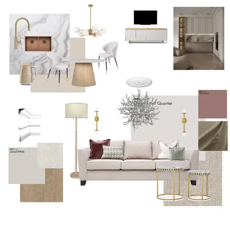 Modern classic living room and kitchen Interior Design Mood Board by Kate Yakhimovich on Style Sourcebook