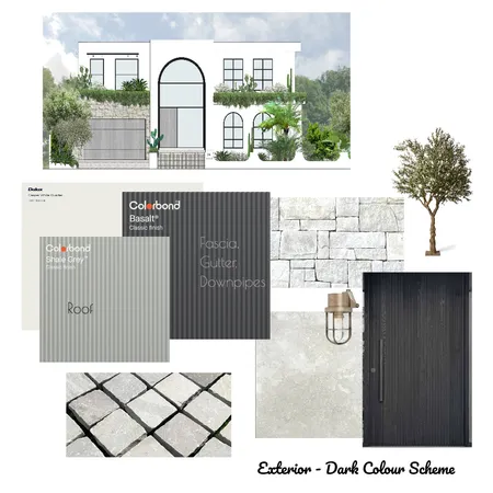 Casper White Quarter Exterior - Dark Interior Design Mood Board by Sheilzy on Style Sourcebook