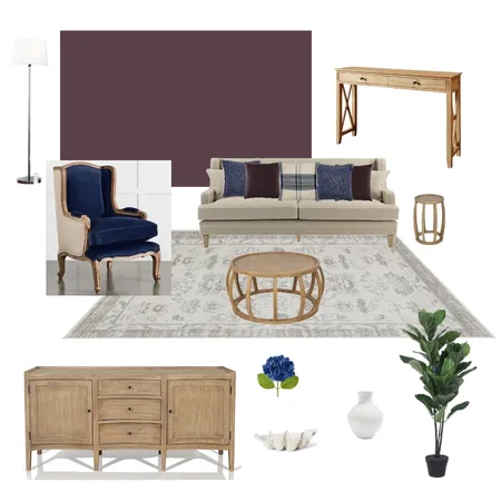 HAMPTONS PLUM Living Room Interior Design Mood Board by mwoods on Style Sourcebook