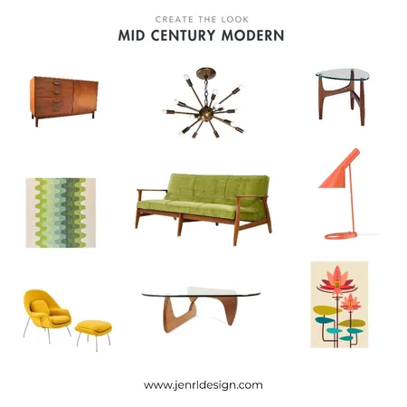 MID CENTURY Modern- Create the Look Interior Design Mood Board by JenRL Design on Style Sourcebook