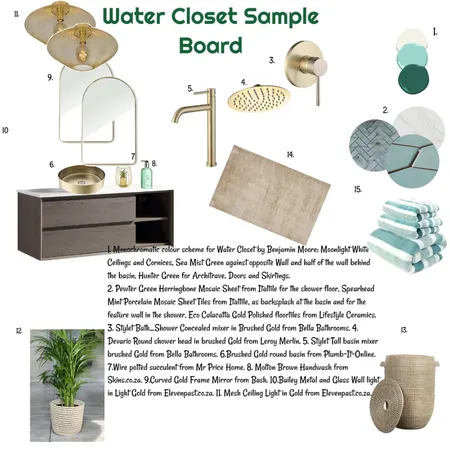Green Monochromatic Sample Board for WC 12-12-24.5 Interior Design Mood Board by JudyK on Style Sourcebook