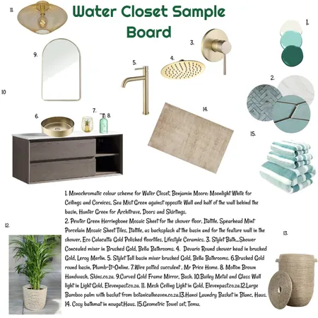 Green Monochromatic Sample Board for WC 12 Dec 2024 Interior Design Mood Board by JudyK on Style Sourcebook