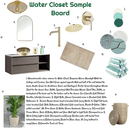 Green Monochromatic Sample Board for WC 12 Dec 2024 Interior Design Mood Board by JudyK on Style Sourcebook