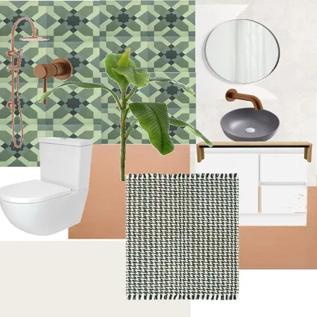 bathroom with check bathmat Interior Design Mood Board by Caithe on Style Sourcebook