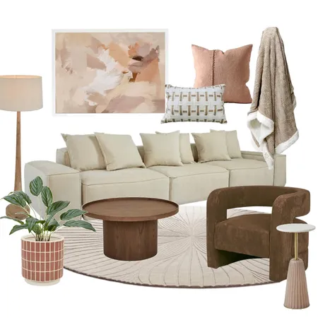 Clay and Brown Living Room Interior Design Mood Board by Look Styling Co. on Style Sourcebook