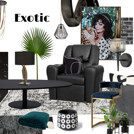 Black and White Exotic Nest Interior Design Mood Board by SilverOwl on Style Sourcebook