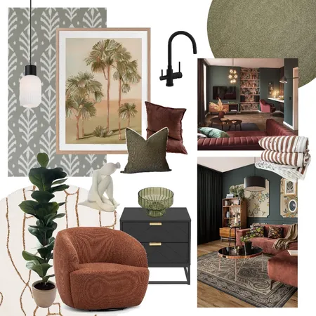 Red-Orange and Green Moodboard Interior Design Mood Board by Alyssa Coelho on Style Sourcebook