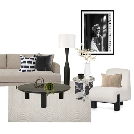 Monochromatic Living Room Interior Design Mood Board by Look Styling Co. on Style Sourcebook