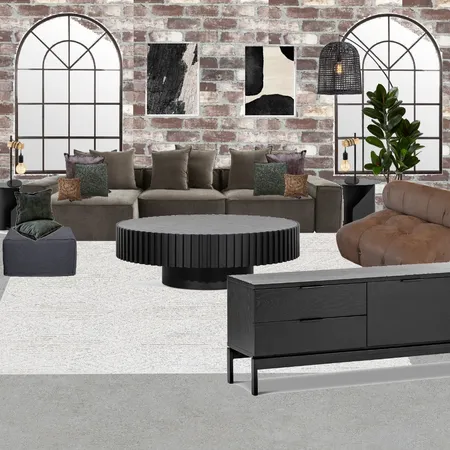modern industrial living room Interior Design Mood Board by ellelevy1 on Style Sourcebook