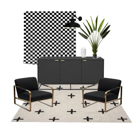 Black and white checkered wallpaper vibe Interior Design Mood Board by clairehayward on Style Sourcebook