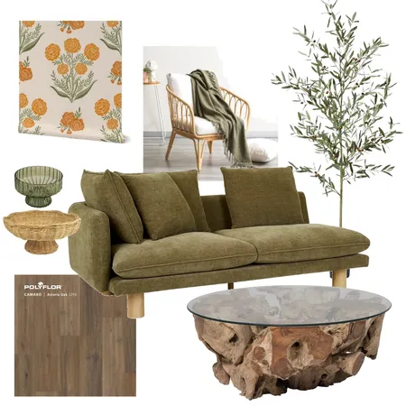 Orange Marigold Living Room Interior Design Mood Board by latheandquill on Style Sourcebook