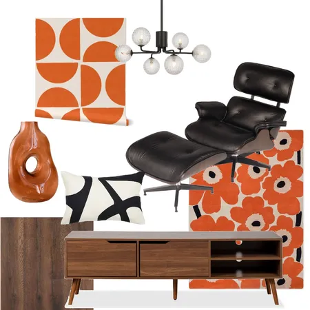 Mid Century Room - Blaze Orange Interior Design Mood Board by latheandquill on Style Sourcebook