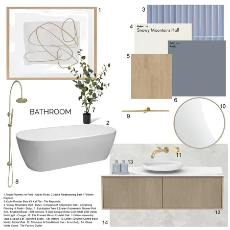 Module 9 - BATHROOM Interior Design Mood Board by Emily Fox on Style Sourcebook