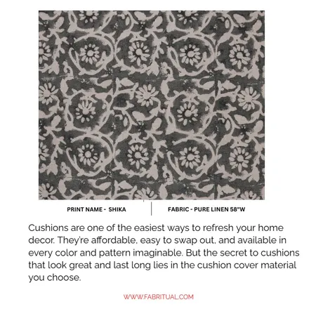 Right Cushion Cover Material for Your Home Interior Design Mood Board by Fabritual on Style Sourcebook