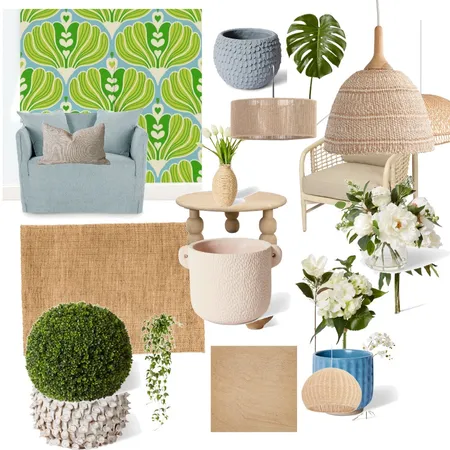 Serene Heart Flowers - blue green spring Interior Design Mood Board by Happy Wolf of Fortune on Style Sourcebook