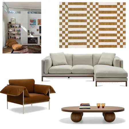 Mid Century Modern Living Room Interior Design Mood Board by Nicole Frelingos on Style Sourcebook