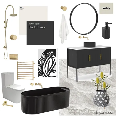 Black,white & gold bath Interior Design Mood Board by Kabo Bathrooms on Style Sourcebook