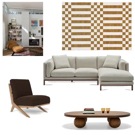 Mid Century Modern Living Room Interior Design Mood Board by Nicole Frelingos on Style Sourcebook