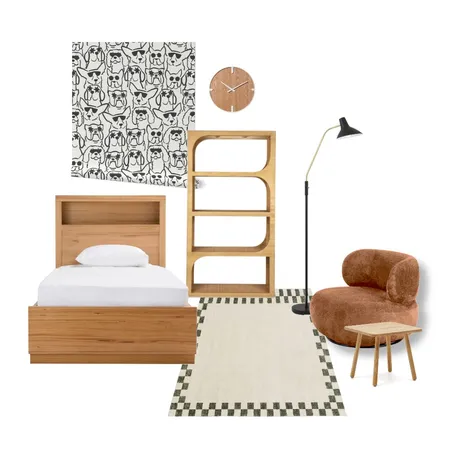 MODERN RETRO DOG WALLPAPR BOYS BEDROOM Interior Design Mood Board by andreak on Style Sourcebook