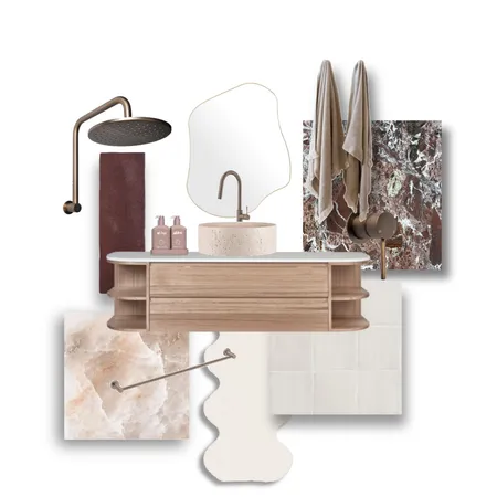 burgundy bathroom Interior Design Mood Board by AR.CHETYPE DESIGN on Style Sourcebook