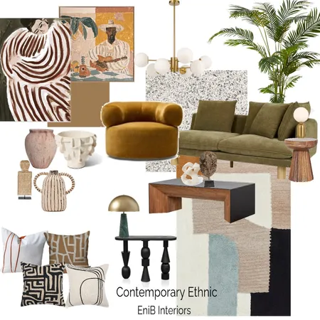 Contemporary Ethnic Interior Design Mood Board by EniBHome on Style Sourcebook